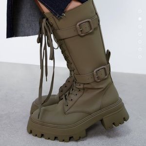 ZARA WAX FINISHED LACE BOOT